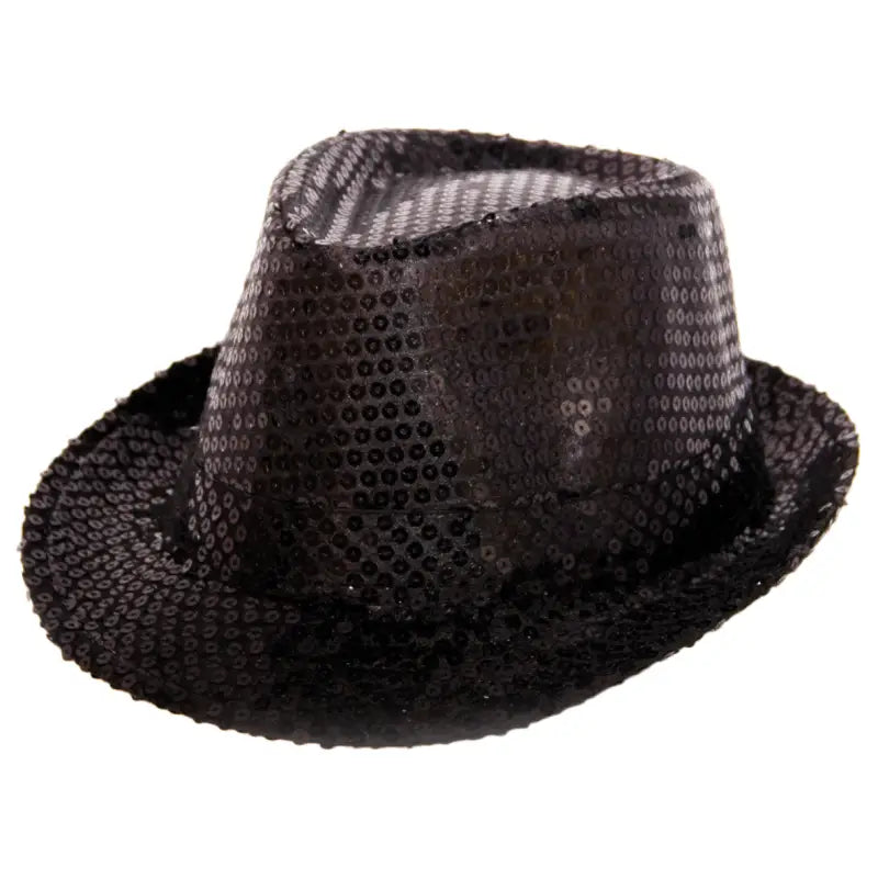 Trilby mössa metallic svart med glitter - Hatt