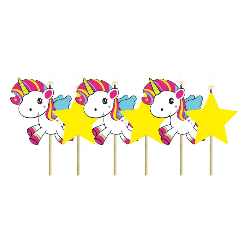 Unicorn Candle Set - 6 stycken - Ljus set